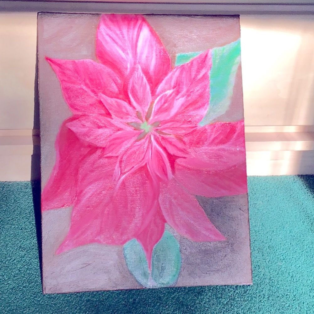 Lovely 🥰 pink poinsettia painting 🖼